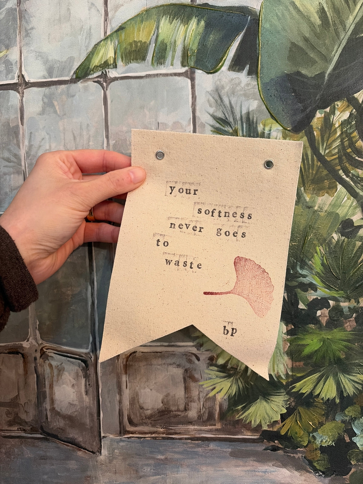 Hand-Stamped Art Flag