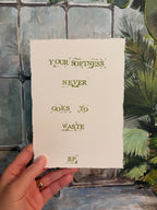 Hand-Stamped Art Print - Softness - Green