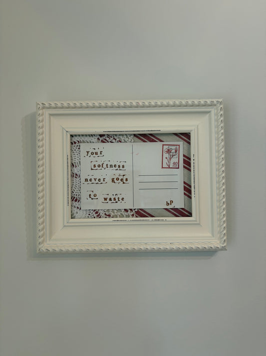 Hand-Stamped Art Print - Red Stripes