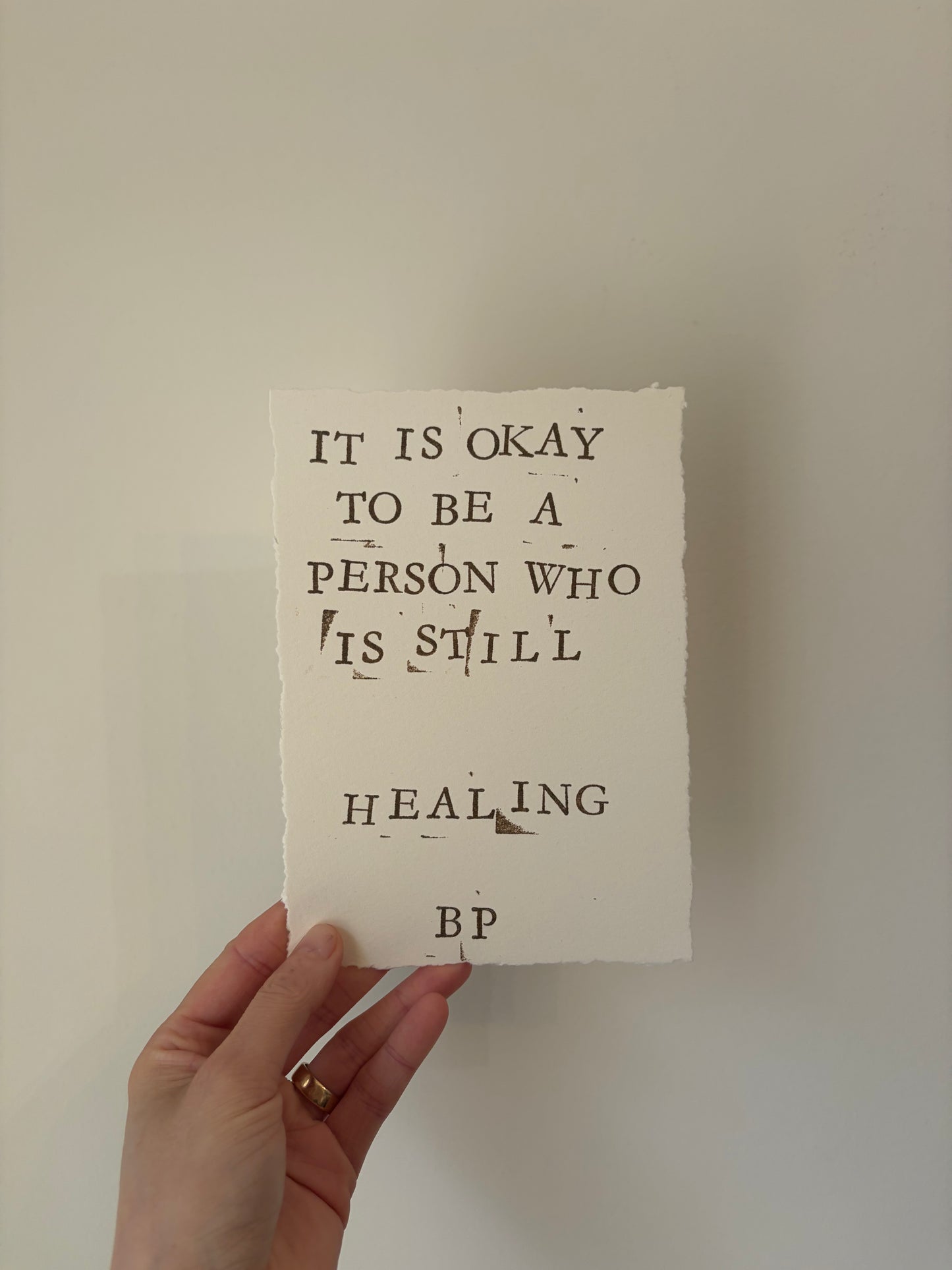 Hand-Stamped Art Print - Healing