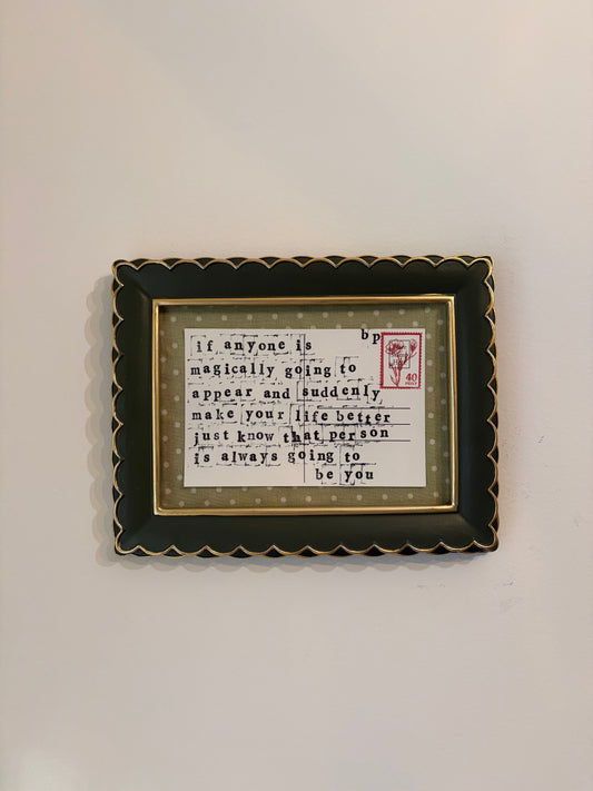 Hand-Stamped Art Frame - Green Metal Scallop