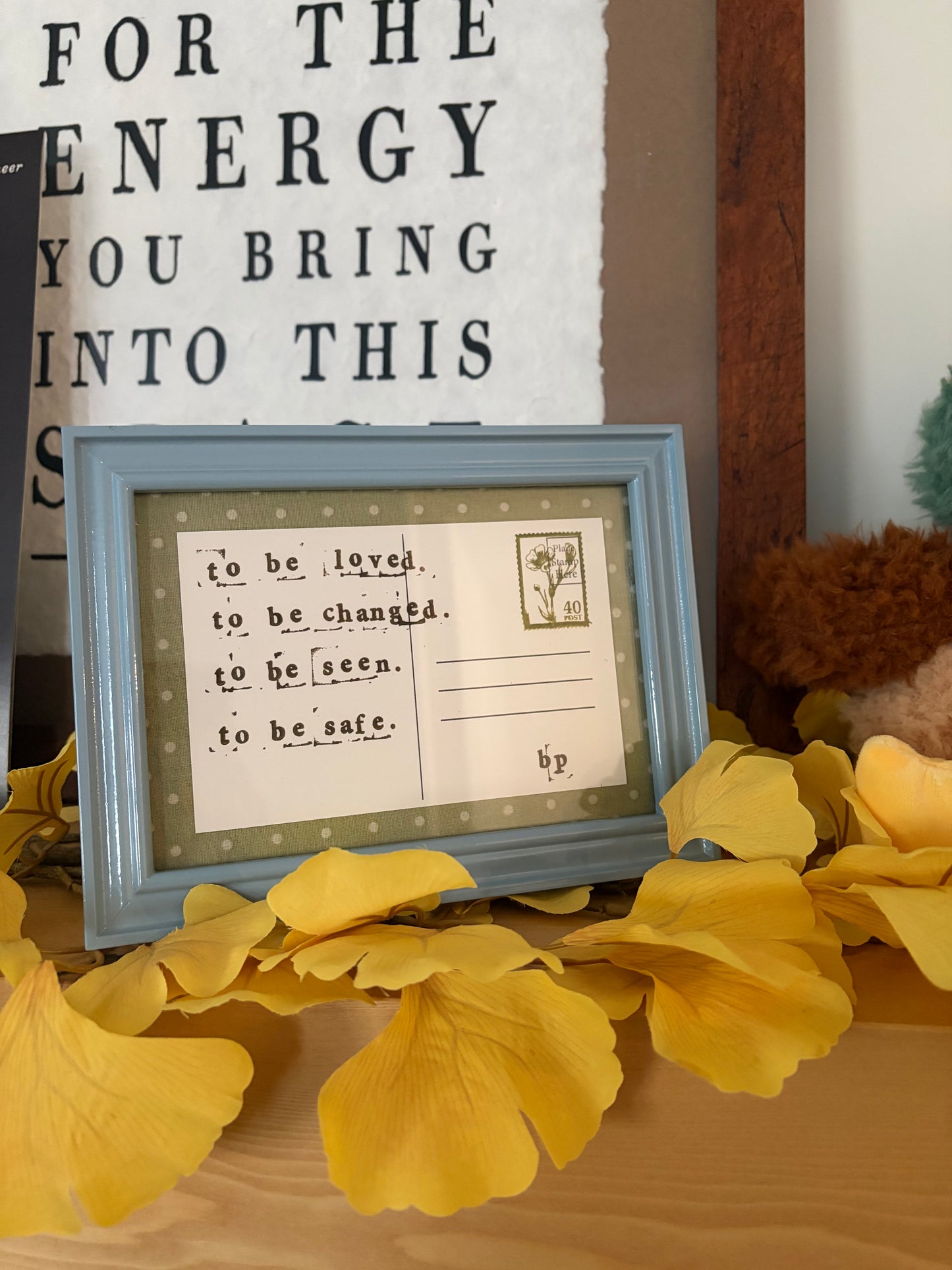 Hand-Stamped Art Frame - Blue