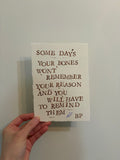 Hand-Stamped Art Print - Bones