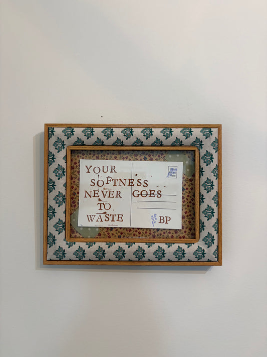 Hand-Stamped Art Frame - Yellow Floral