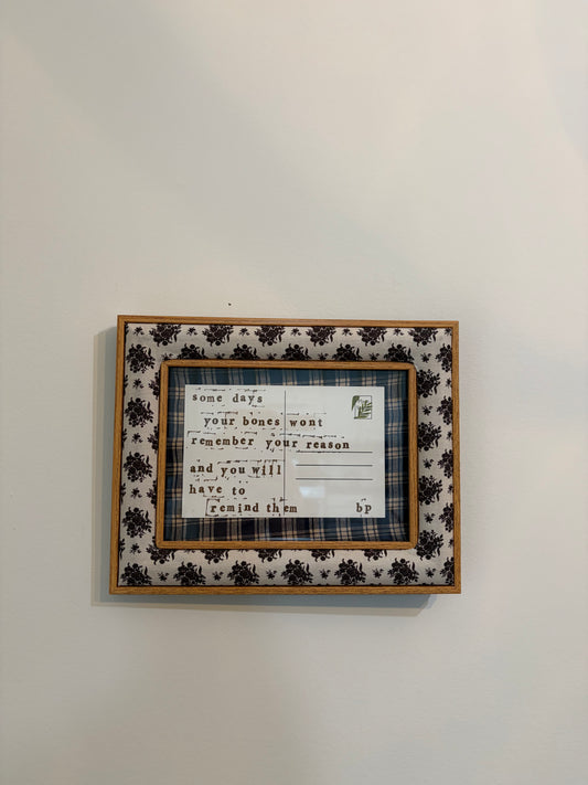 Hand-Stamped Art Frame - Blue Flannel