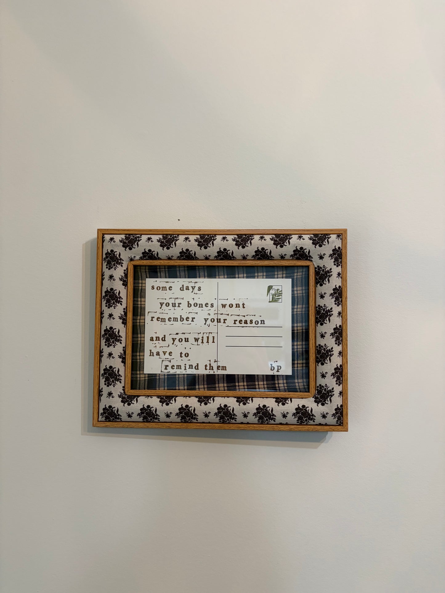 Hand-Stamped Art Frame - Blue Flannel