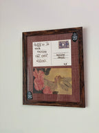 Hand-Stamped Art Frame - Gingham, Flowers